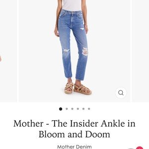 Mother Denim Insider Ankle Flare Bootcut Jeans in Bloom and Doom Size 28